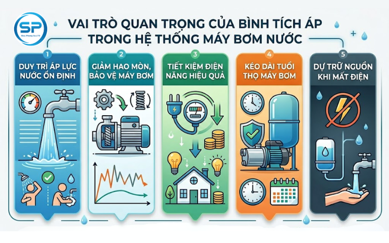 Vai Trò Của Bình Tích Áp Giúp Máy Bơm Hoạt Động Ổn Định Vai Trò Của Bình Tích Áp Giúp Máy Bơm Hoạt Động Ổn Định